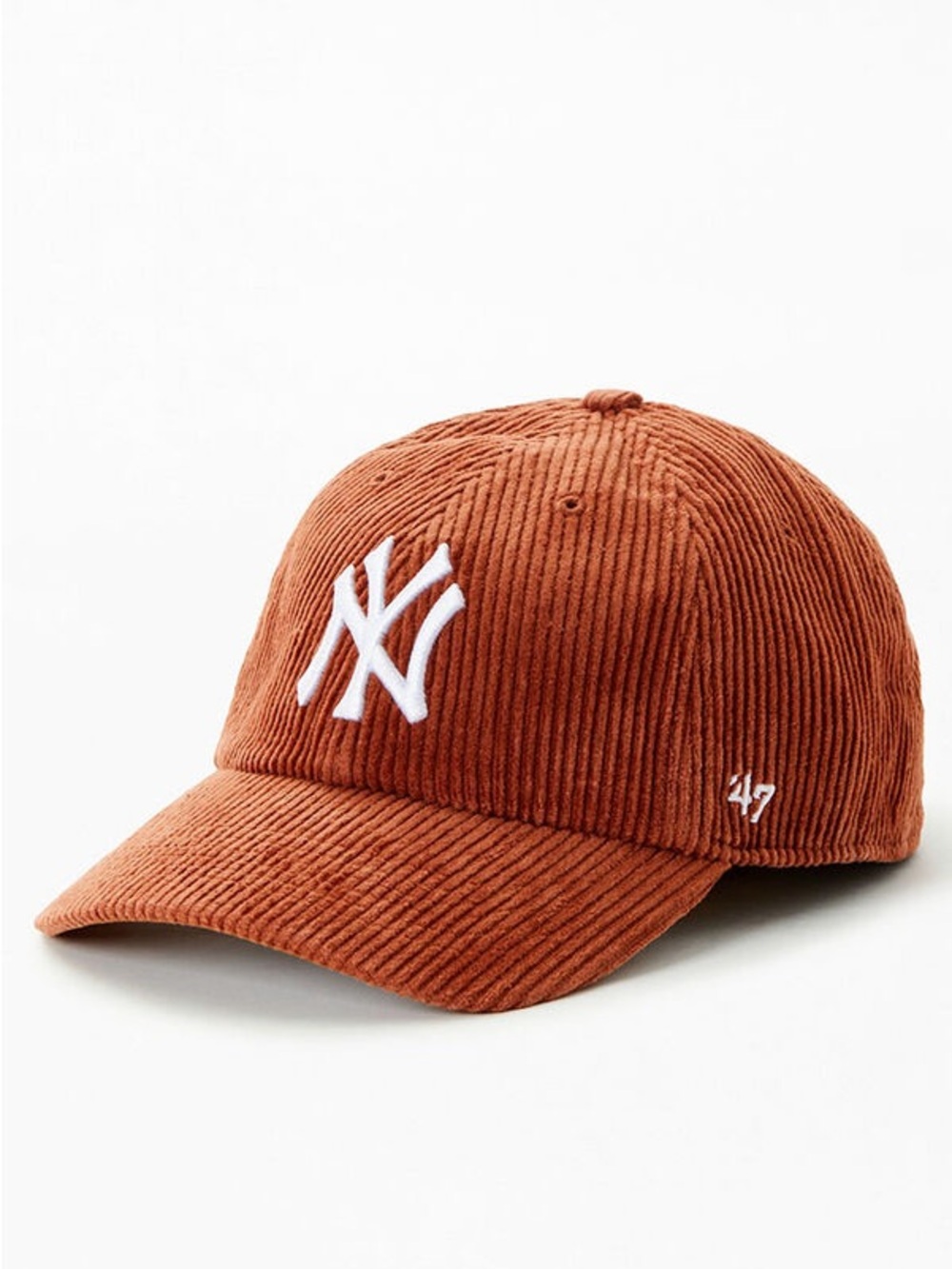 47 Brand Corduroy New York Yankees Dad Baseball Ballcap Hat in Color Rust